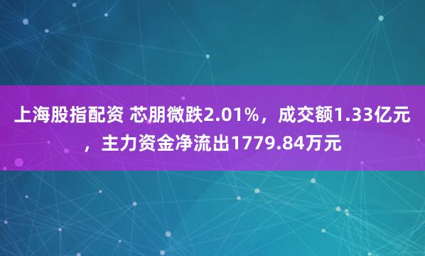 上海股指配资 芯朋微跌2.01%,成交额1.33亿元,主力资金净流出1779.84万元